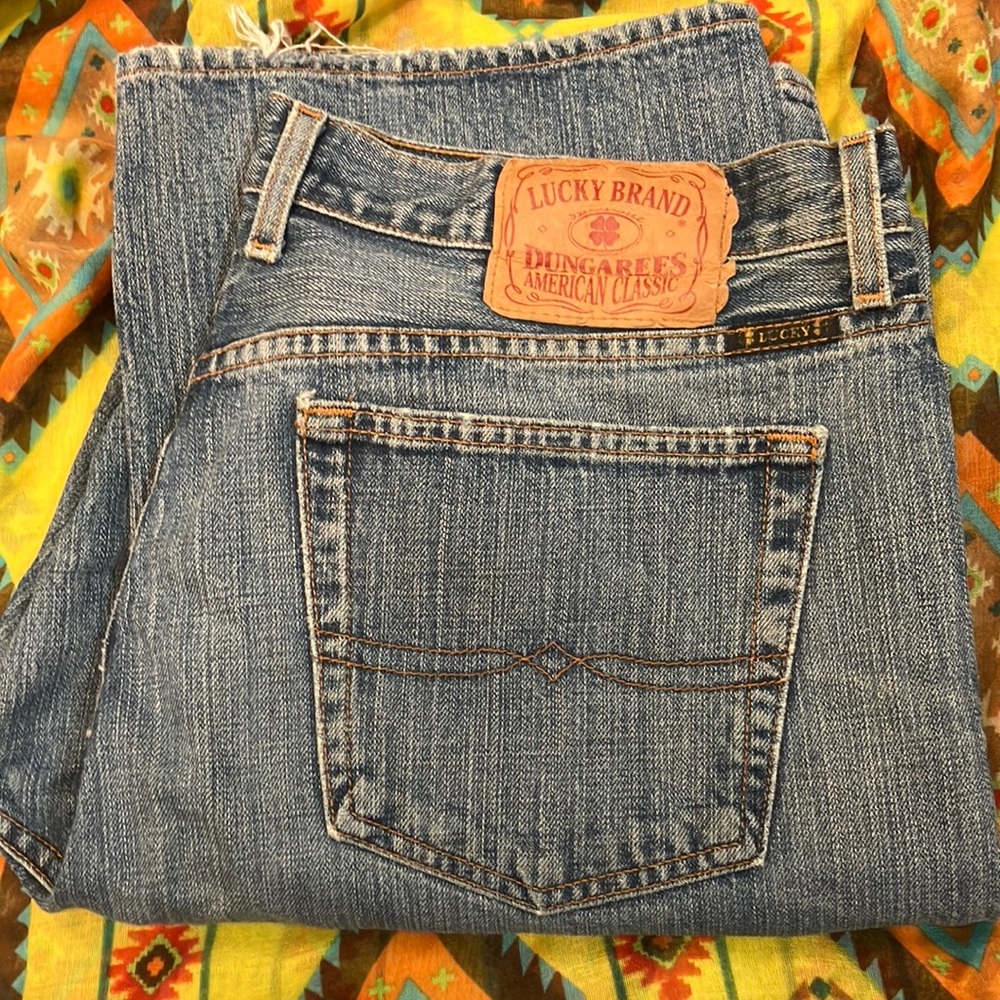 Lucky Brand Blue Relaxed Jeans with Contrast Stitching